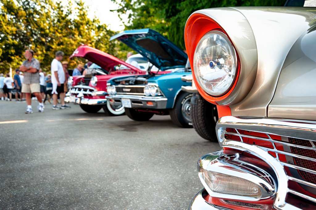 Antique cars at car show