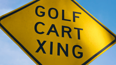 Golf Cart crossing sign