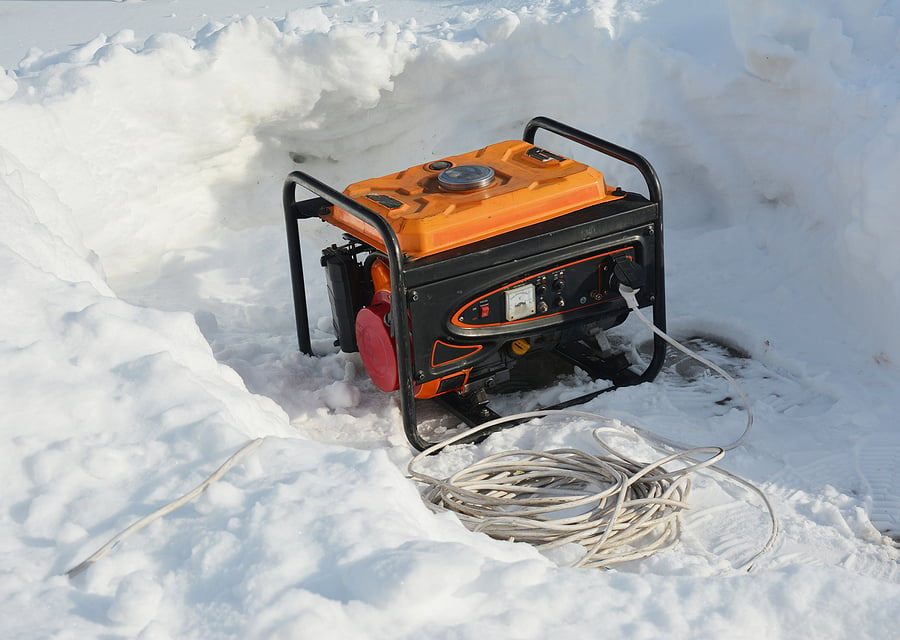 Portable generator in winter storm