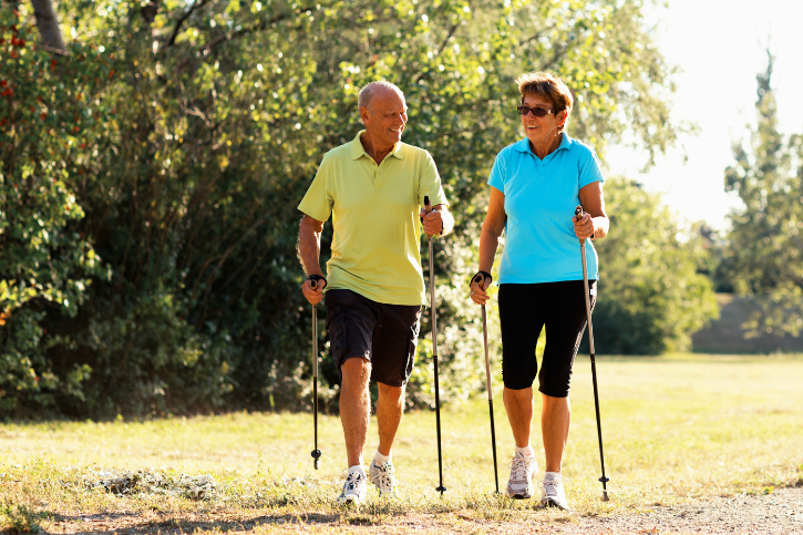 retired couple on a hike