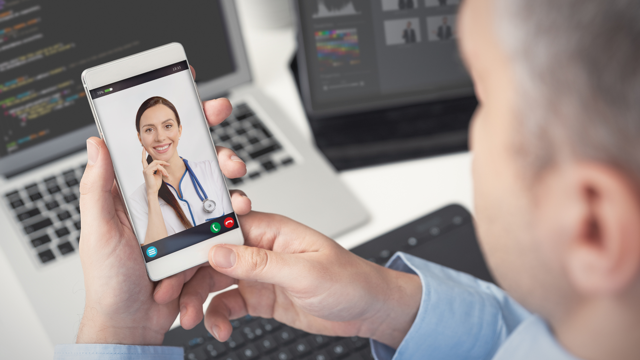 employee on a telehealth call