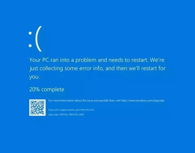 Blue screen of death